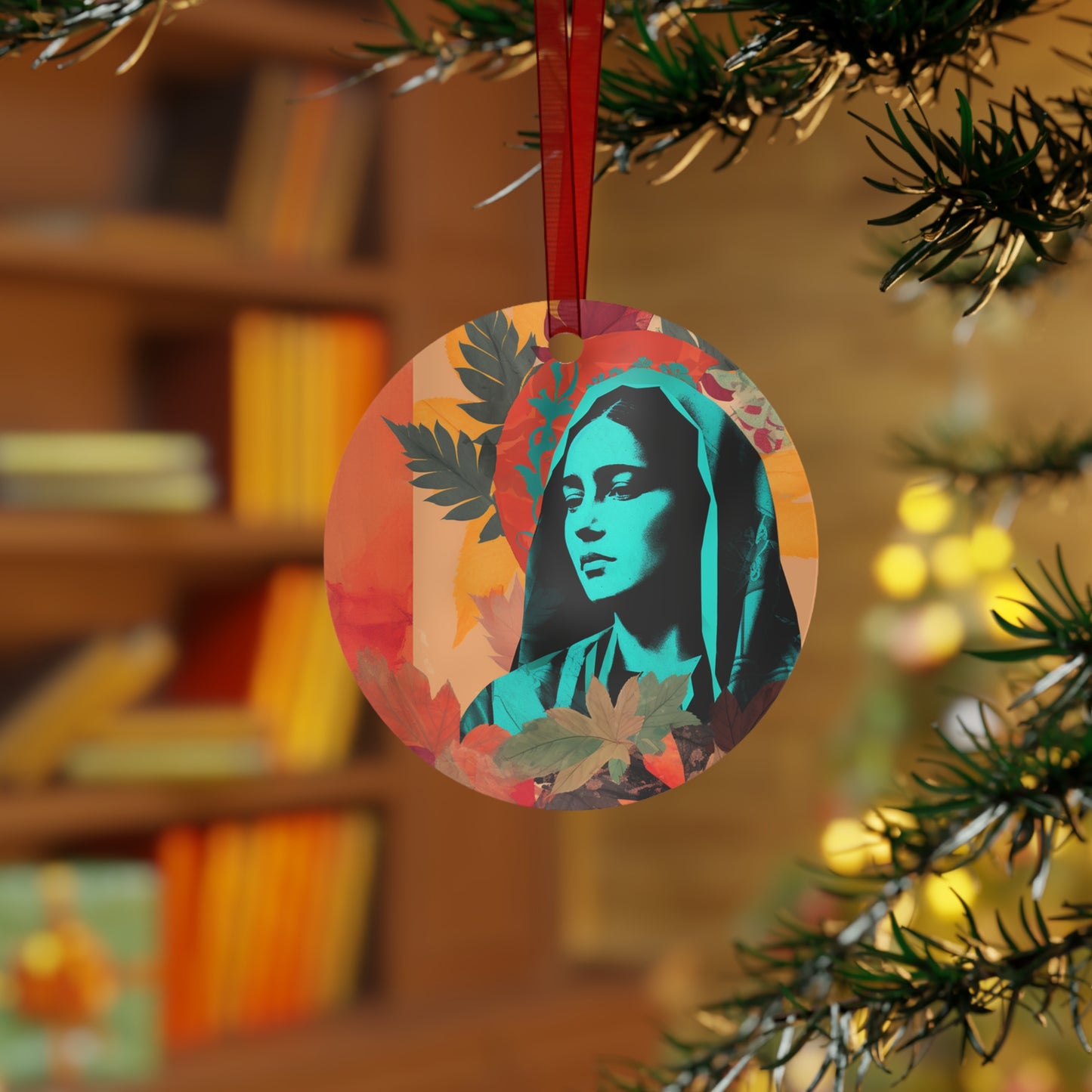 Our Lady of Guadalupe Metal Ornament - Religious Holiday Christmas Ornament and Keepsake - Double sided - Prayer Ornament