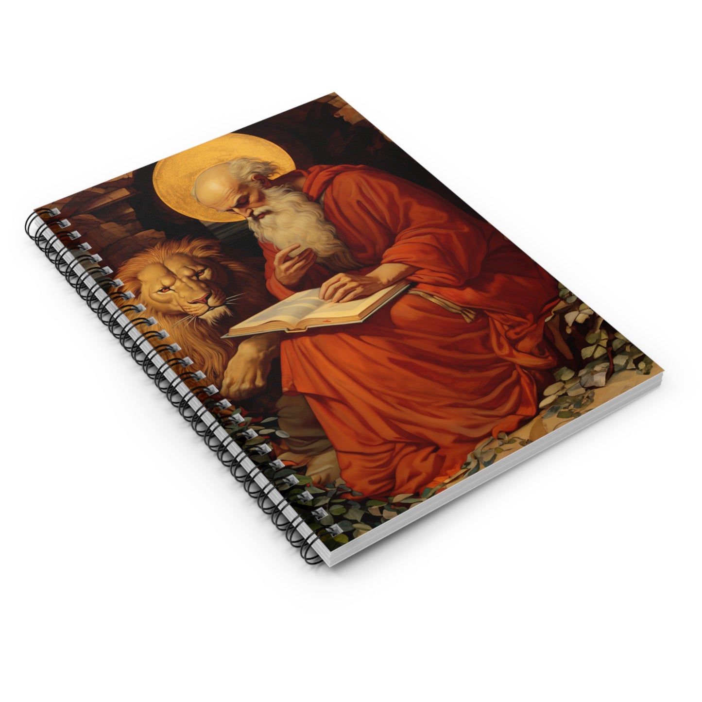 Saint Jerome - Sanctified Souls Art - Religious Based Notebook - Spiral Notebook - Ruled Line