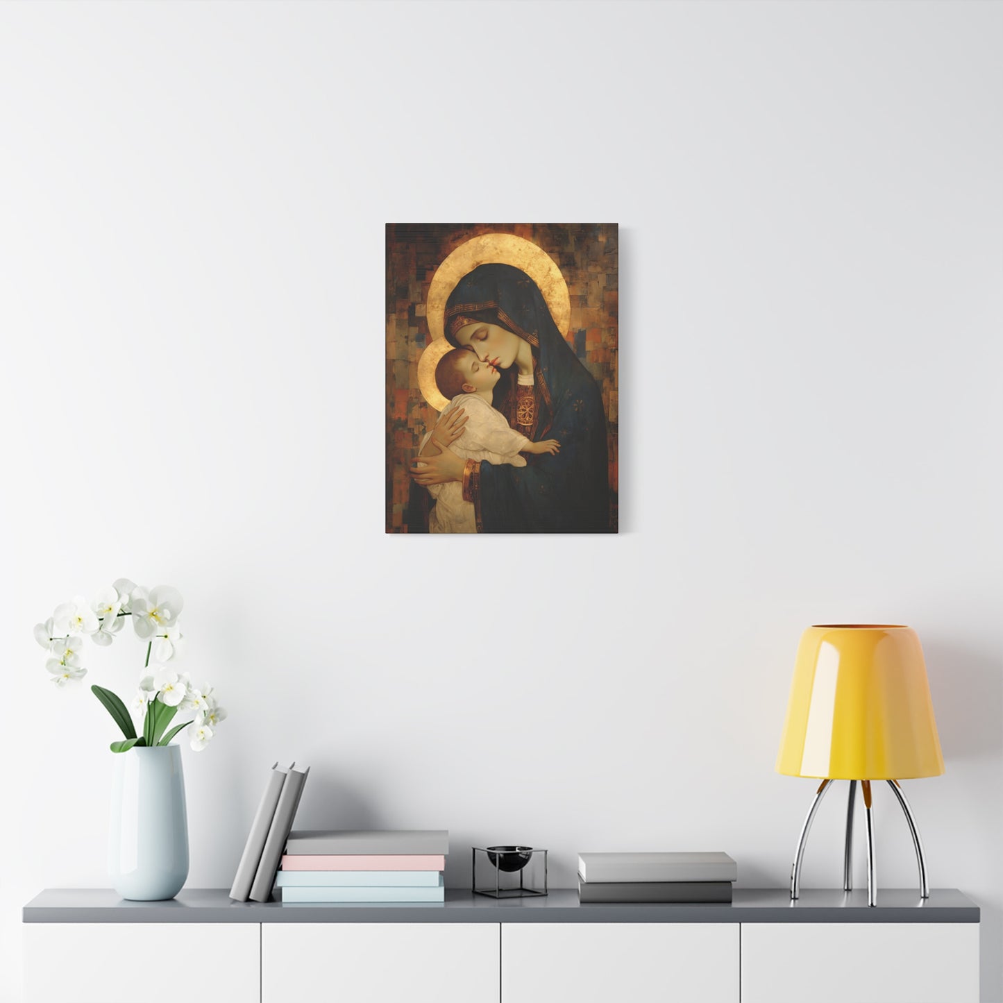 Mother of Mercy - Museum Wrapped Canvas - Sanctified Souls Print - Religious Art for your Home - The Virgin Mary and The Christ Child