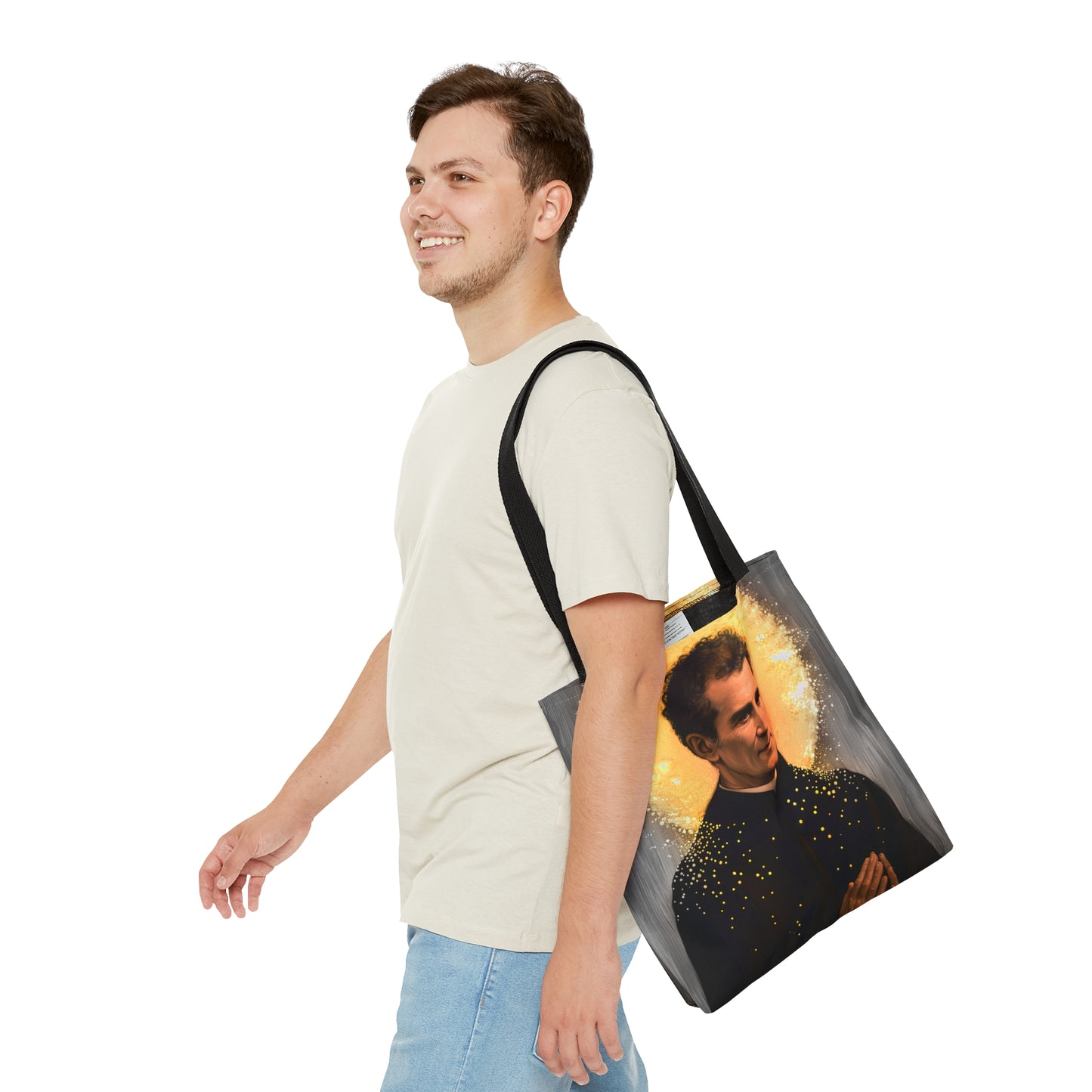 Saint John Bosco Tote Bag - Purse - Three sizes - Large Medium Small Faith Art Bag - Catholic faith carry-all purse - Double Sided