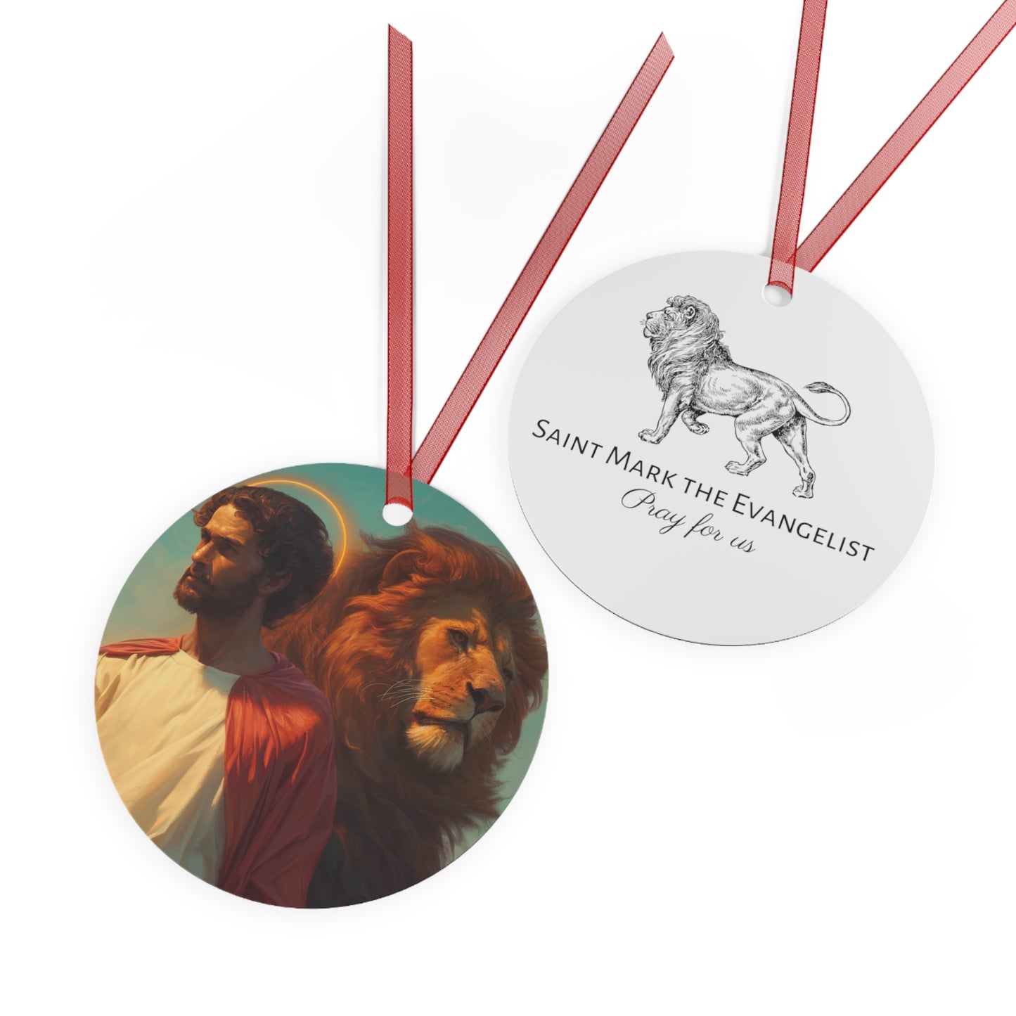 Saint Mark the Evangelist  Metal Ornament - Religious Holiday Christmas Ornament and Keepsake - Catholic Religious Keepsake