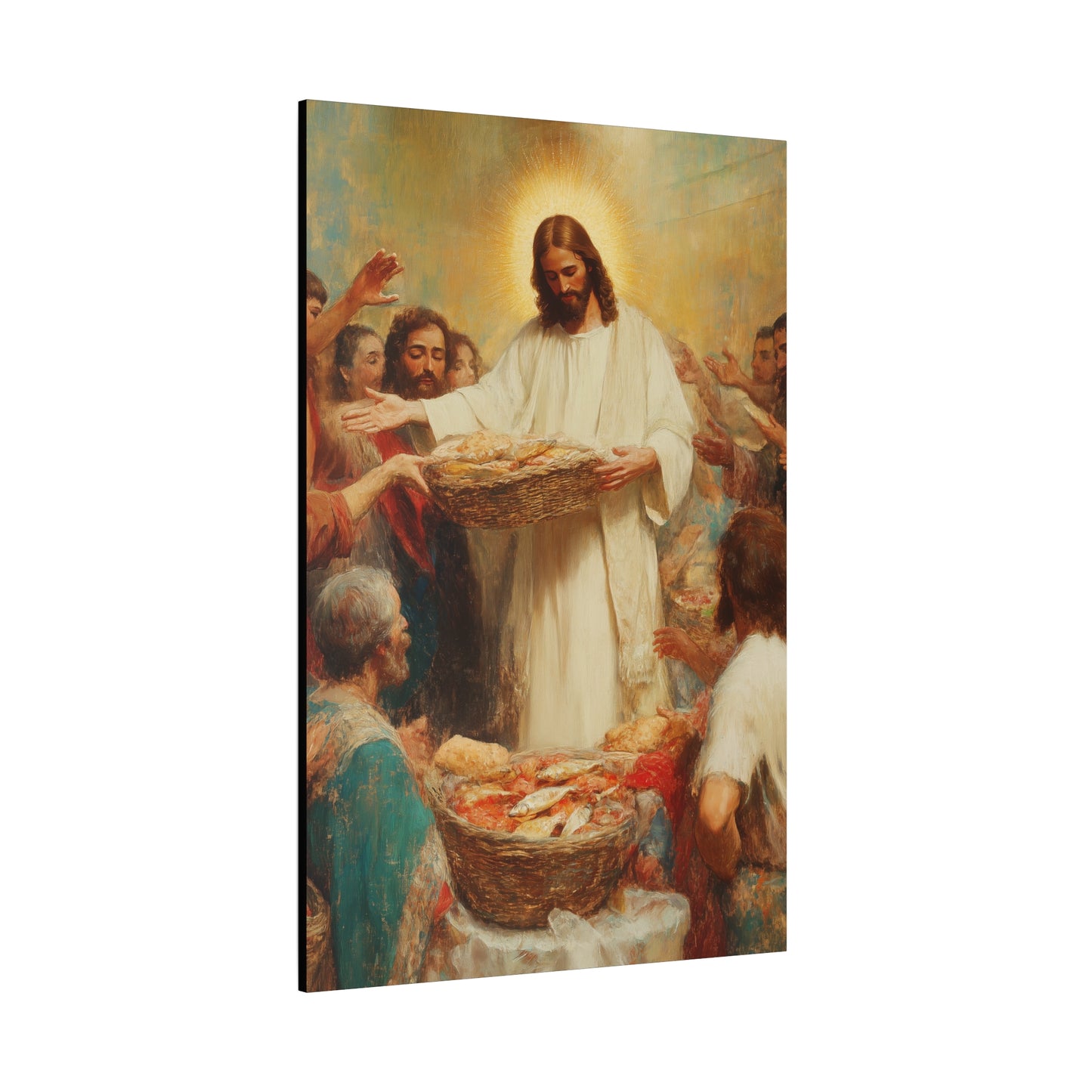 The Quiet Multiplication of Love : Loaves and Fishes - Gallery Wrapped Canvas - Print - Religious Art for your Home - Catholic Art