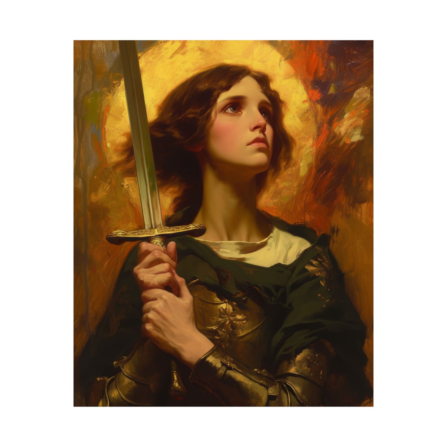 Portrait of Saint Joan of Arc Print - Sanctified Souls Print - Multiple Sizes - Premium Matte Vertical Posters