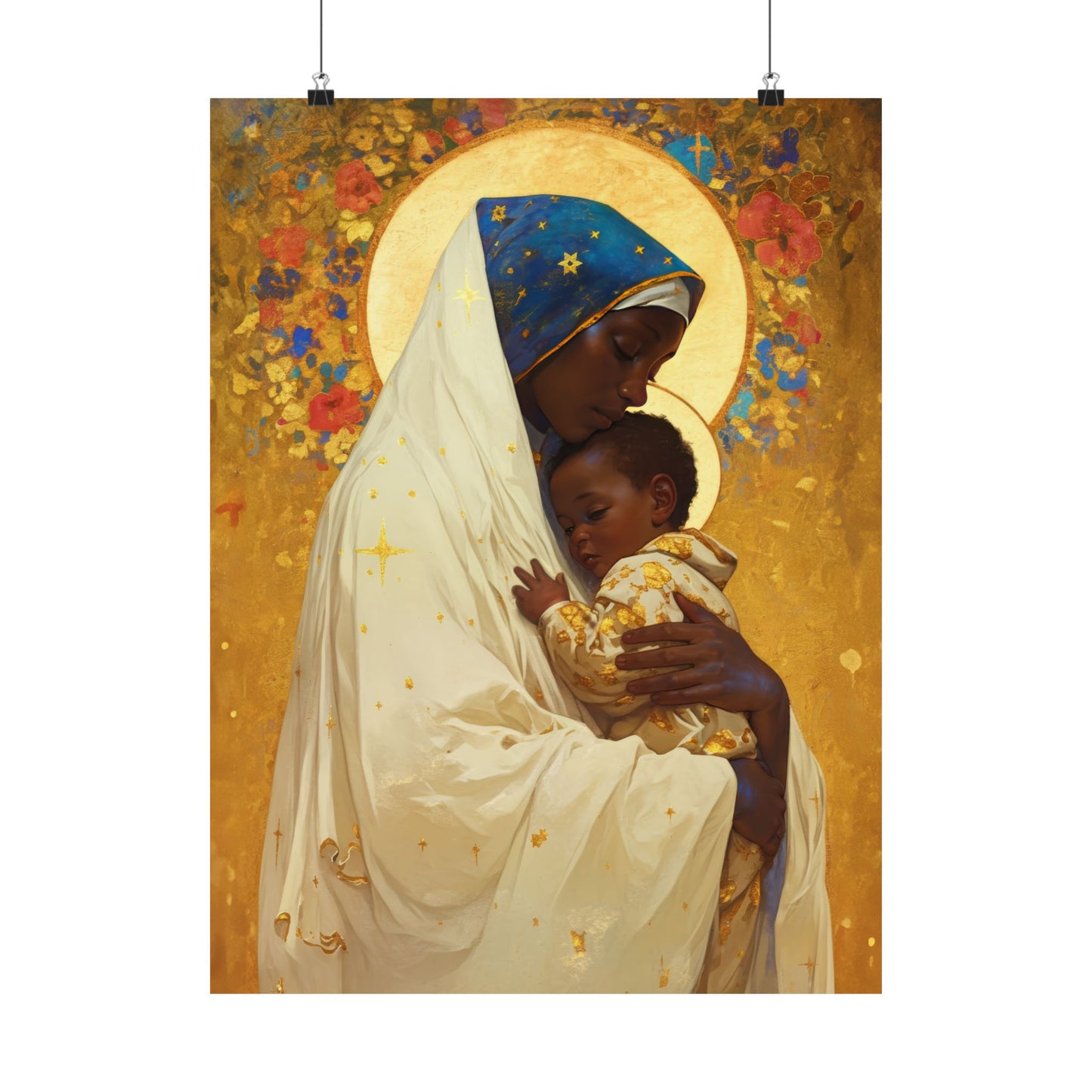 Queen of Peace and Love- Our Lady of Kibeho's Message - Sanctified Souls Print - Multiple Sizes - Premium Posters - Catholic Art - Christian