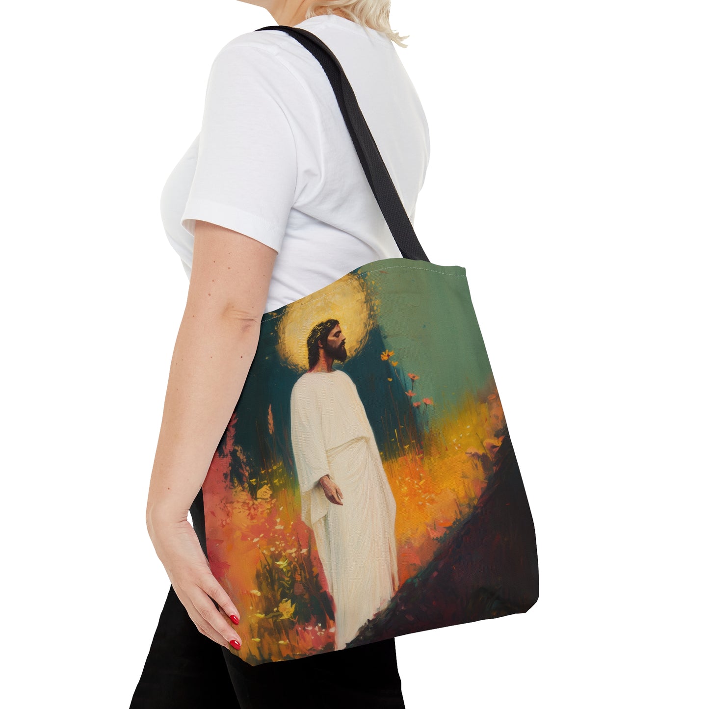 Christus Resurrexit (Christ Is Risen) Tote Bag - Large Medium Small Faith Art Bag - Catholic Faith Purse - Double Sided