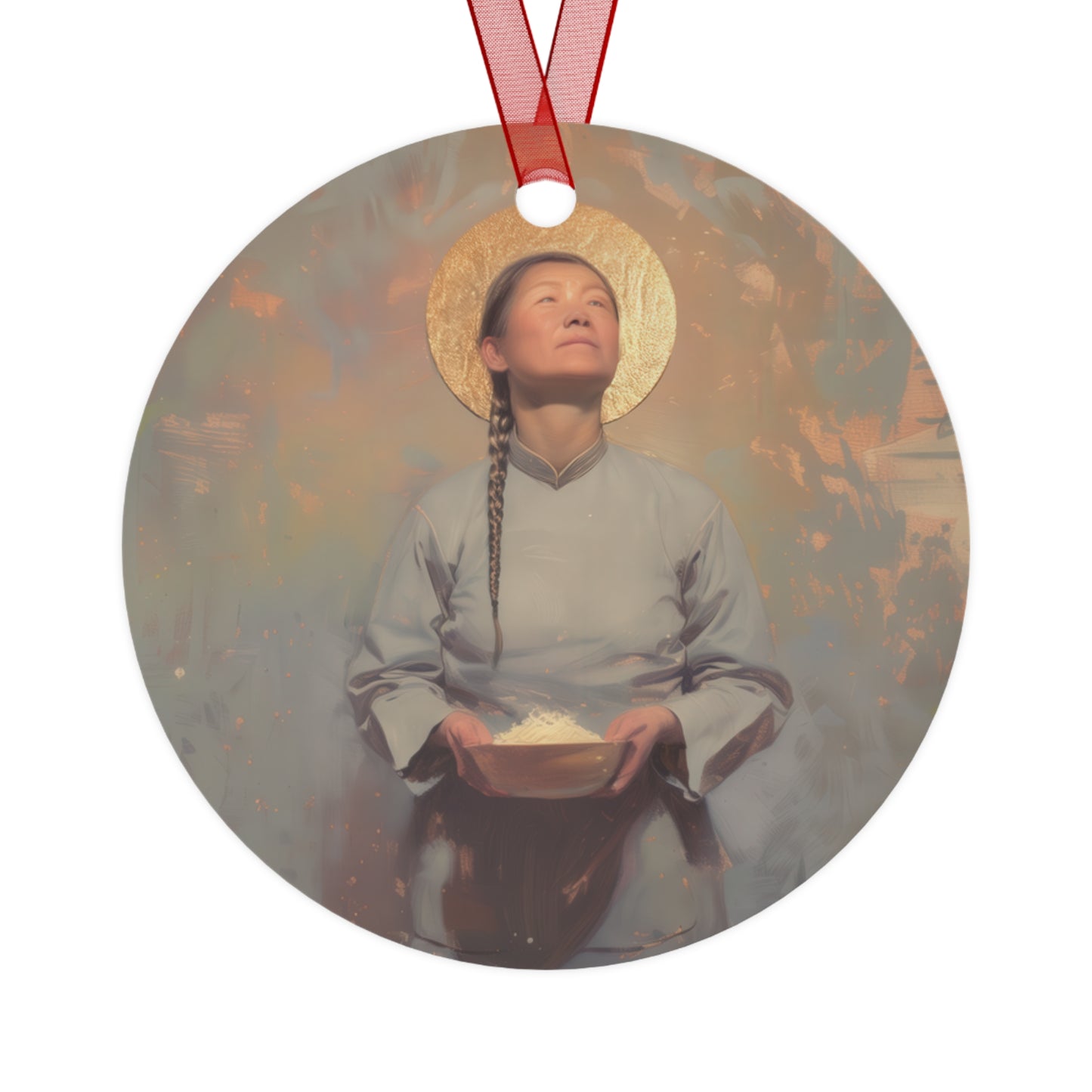 Saint Martha Wang - Chinese Martyr Saint - Metal Ornament - Religious Holiday Christmas Ornament and Keepsake