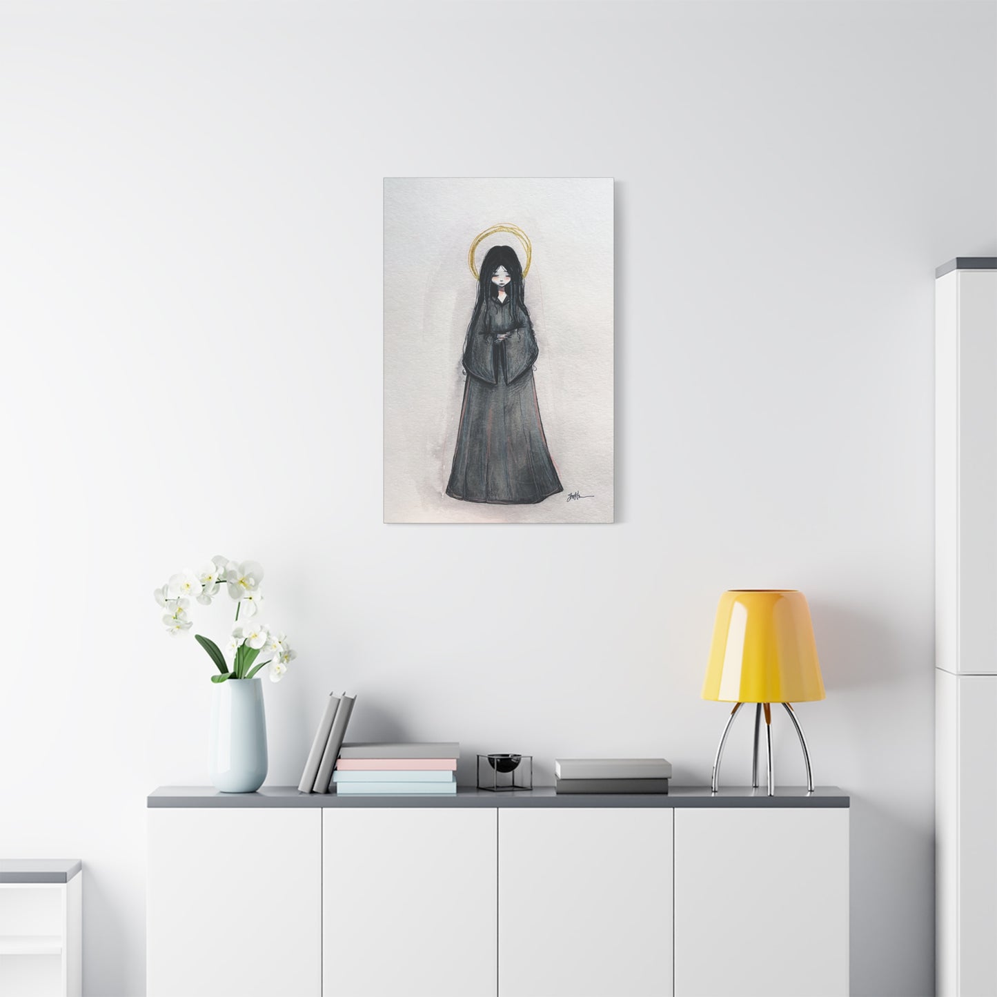 Blessed Mary Magdalen Kiota Hand-Drawn Catholic Canvas Print | Martyrs of Japan Sacred Art | Sanctified Solocosmo Religious Artwork