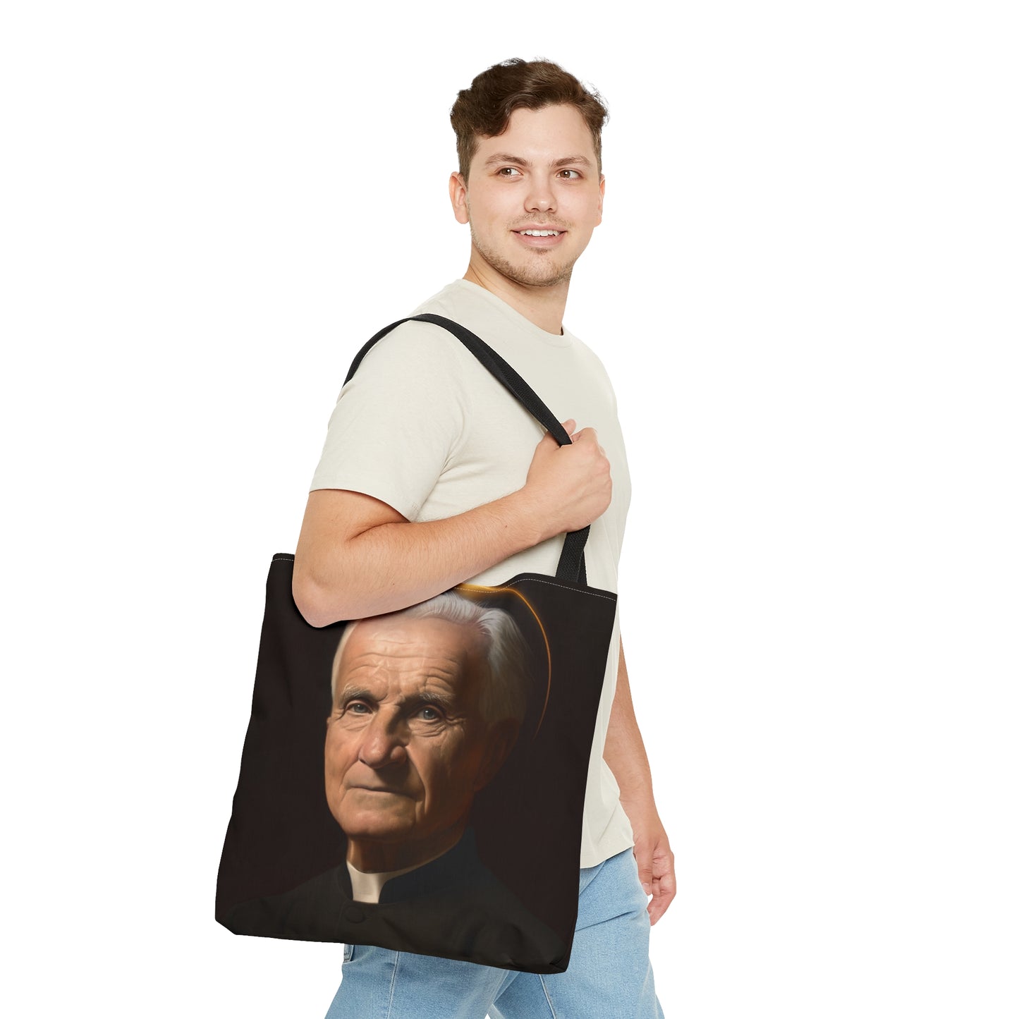 Saint André Bessette Tote Bag - Purse - Three sizes - Large Medium Small Faith Art Bag - Catholic faith carry-all purse - Double Sided
