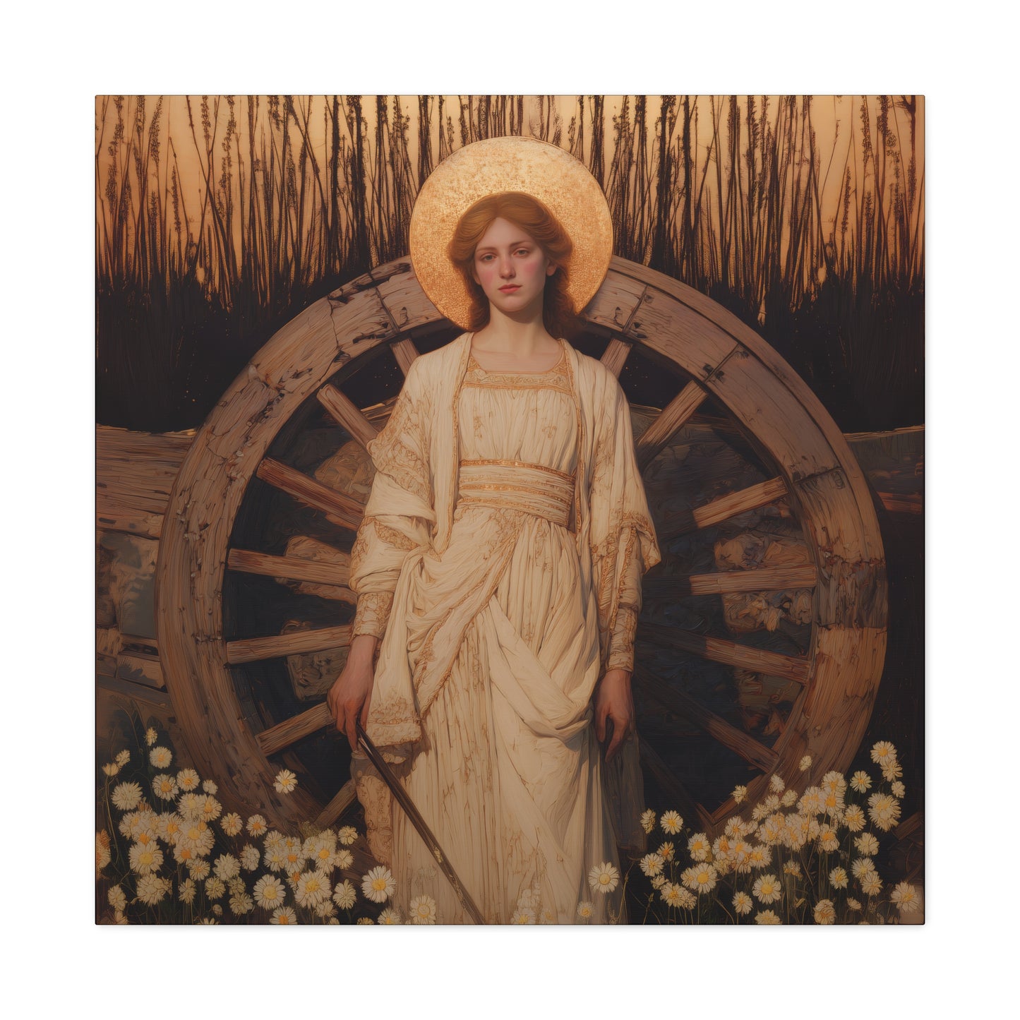 Saint Catherine of Alexandria -  Museum Wrapped Canvas - Sanctified Souls Print - Religious Art for your Home - Catholic Patron Saint Art