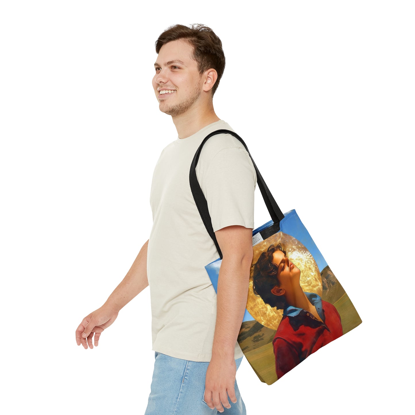 Saint Carlo Acutis Tote Bag - Large Medium Small Faith Art Bag - Catholic Faith Purse - Double Sided