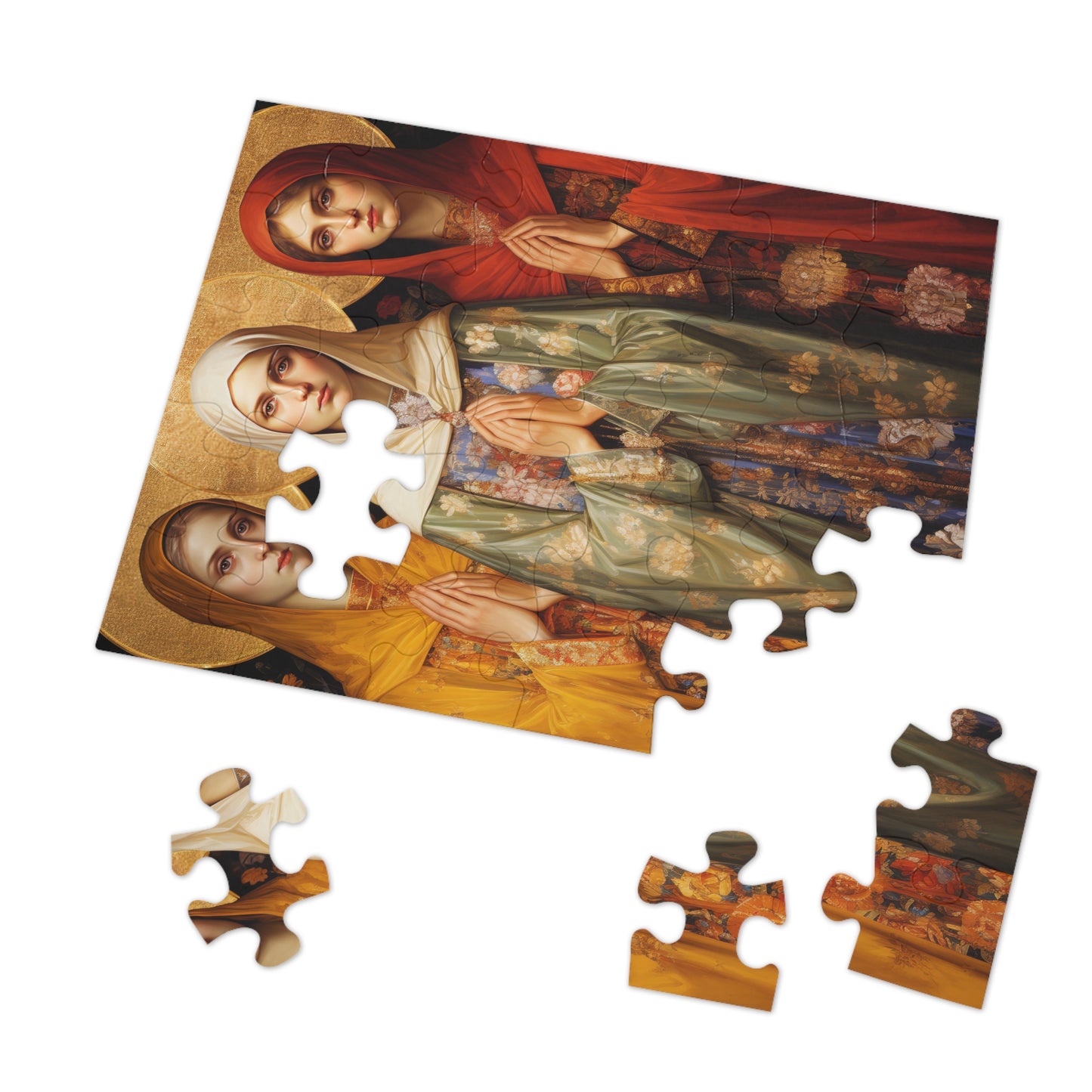 Saints Menodora, Metrodora, and Nymphodora - Puzzle and Keepsake Tin - Jigsaw Puzzle (30, 110, 252, 500,1000-Piece) - Religious Puzzle