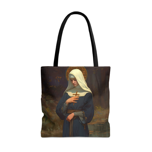 Saint Modwenna Tote Bag - Large Medium Small Faith Art Bag - Catholic Faith Purse - Religious Carry All Reusable - Gifts for Catholics