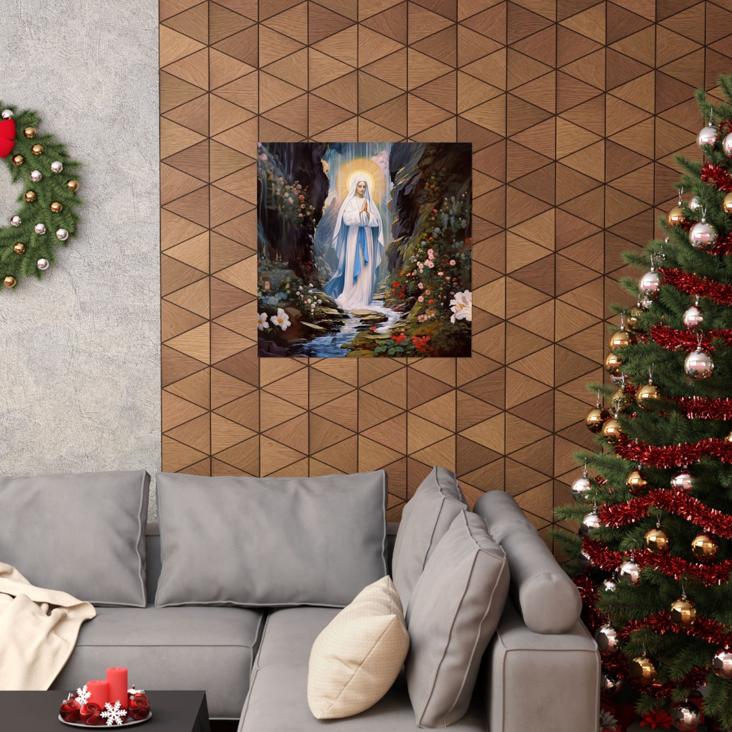 Our Lady of Lourdes - Sanctified Souls Print - Multiple Sizes - Premium Matte Vertical Posters