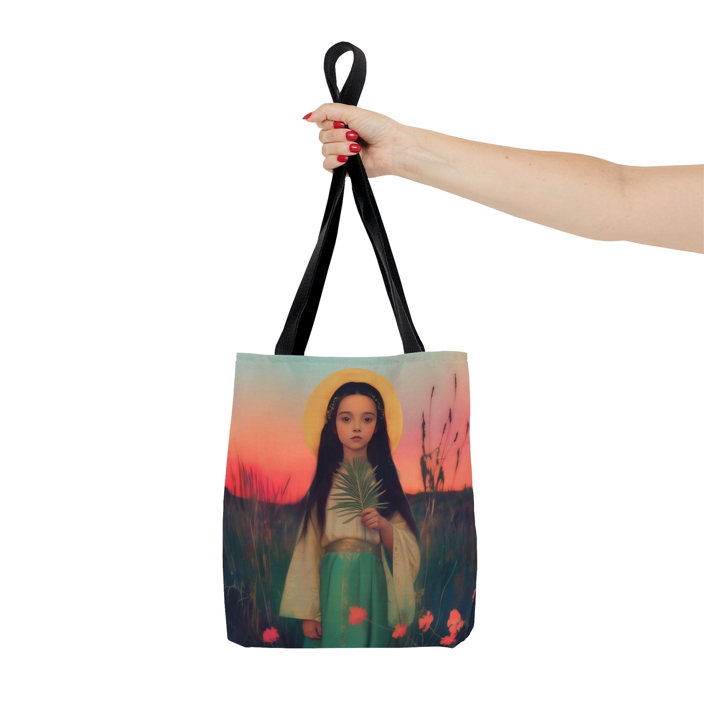 Saint Charity - Tote Bag - Large Medium Small Faith Art Bag - Bible Study Faith Purse - Double Sided Prayer Tote - Catholic Saint