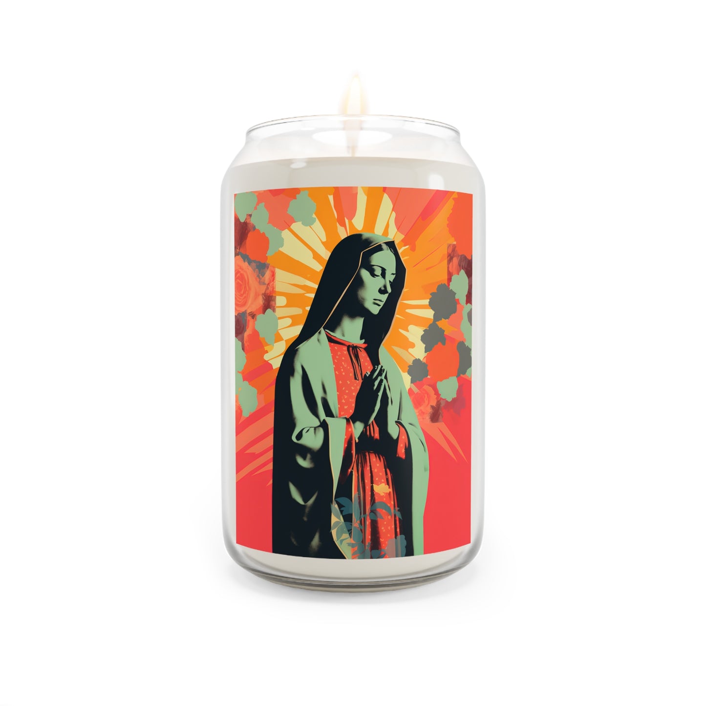 Queen of Heaven : Mother Mary in Prayer - Scented Prayer Candle, 13.75oz - Tall Size - Religious Prayer Candle - Catholic Art - Religious