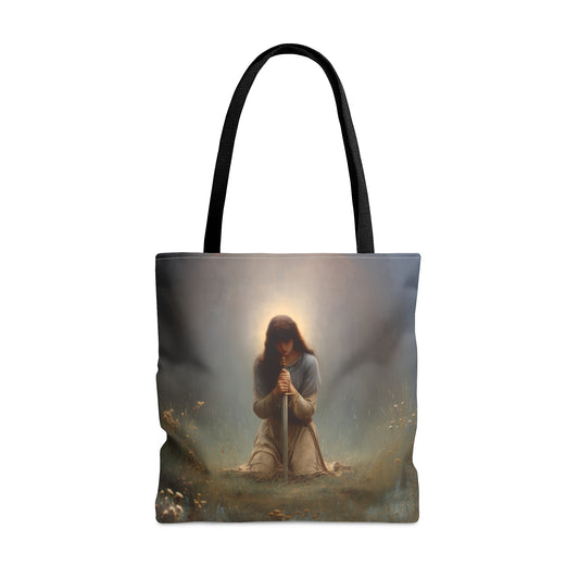 Saint Joan of Arc - Tote Bag - Large Medium Small Faith Art Bag - Bible Study Faith Purse - Double Sided