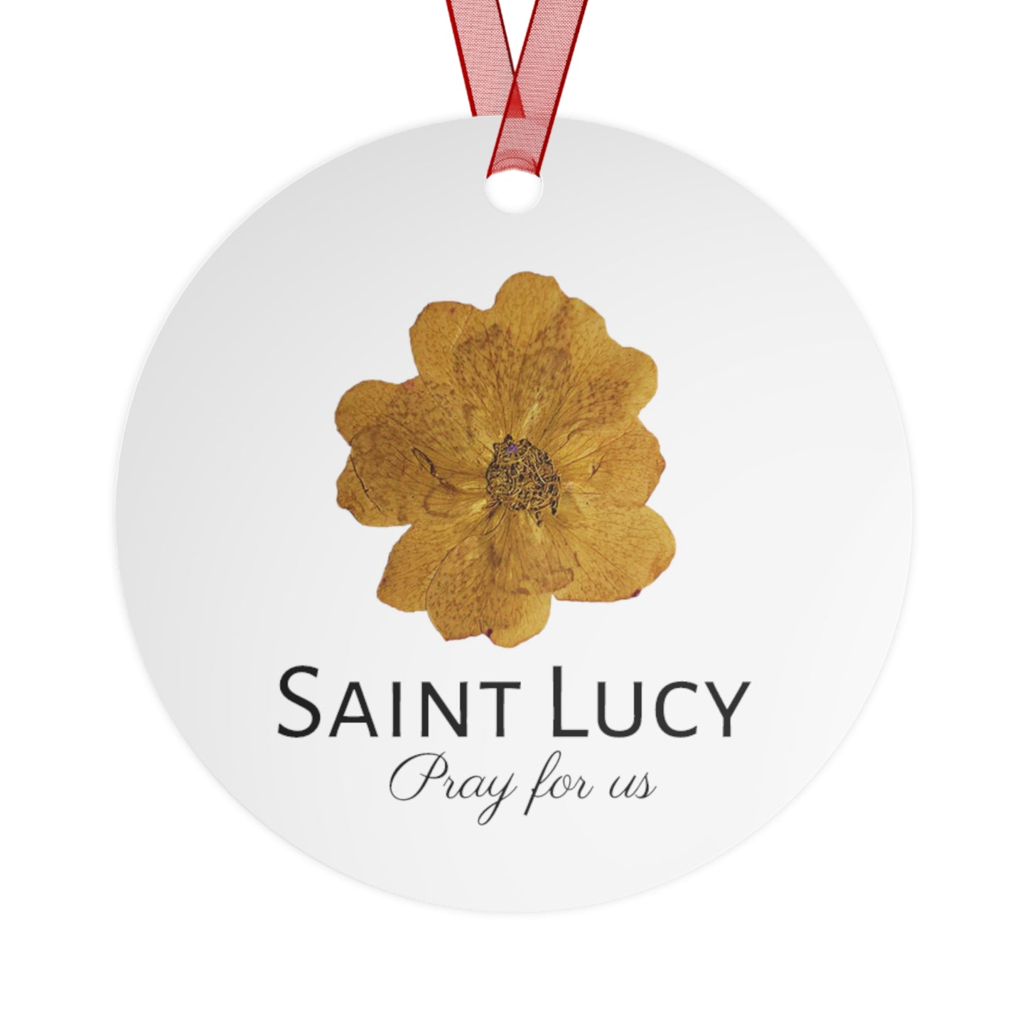 Saint Lucy Metal Ornament - Religious Holiday Christmas Keepsake - Religious Catholic Tree Ornament - Christmas Gift