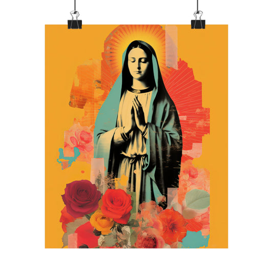 Roses of Tepeyac - Our Lady of Guadalupe   - Sanctified Souls Print - Multiple Sizes - Premium Matte Vertical Posters