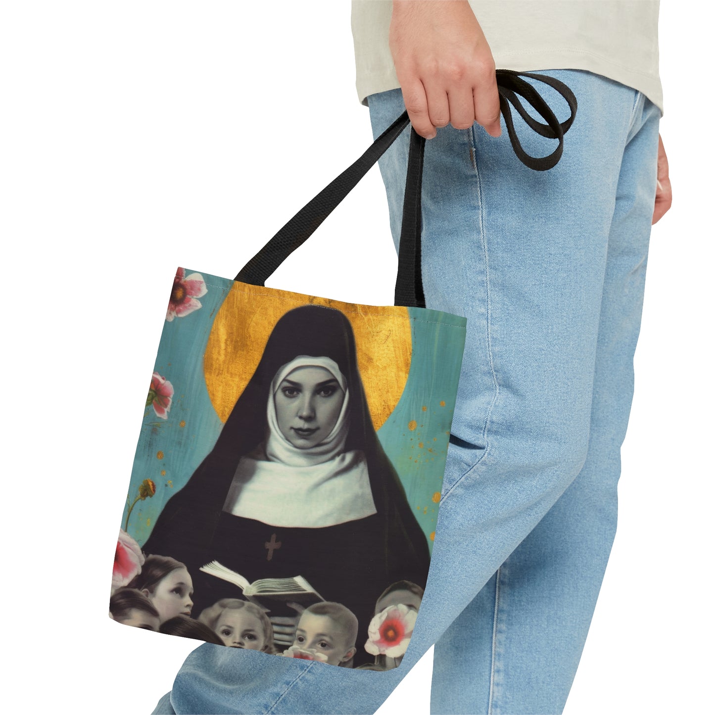 Saint Joan de Lestonnac Tote Bag - Purse - Three sizes - Large Medium Small Faith Art Bag - Catholic faith carry-all purse - Double Sided