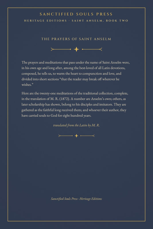 Meditations and Prayers, back cover