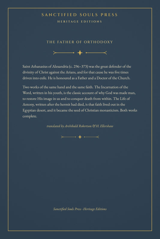 On the Incarnation and The Life of Antony by Saint Athanasius, back cover