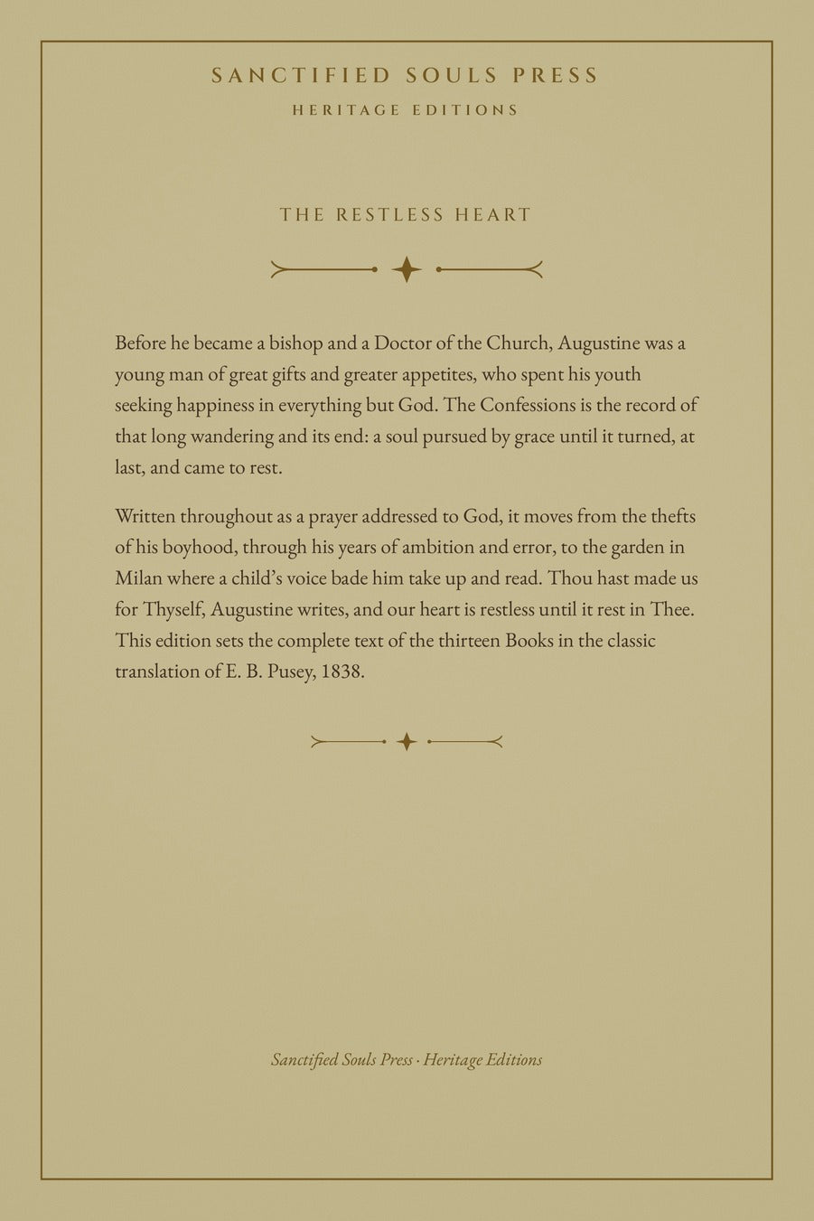 The Confessions, back cover