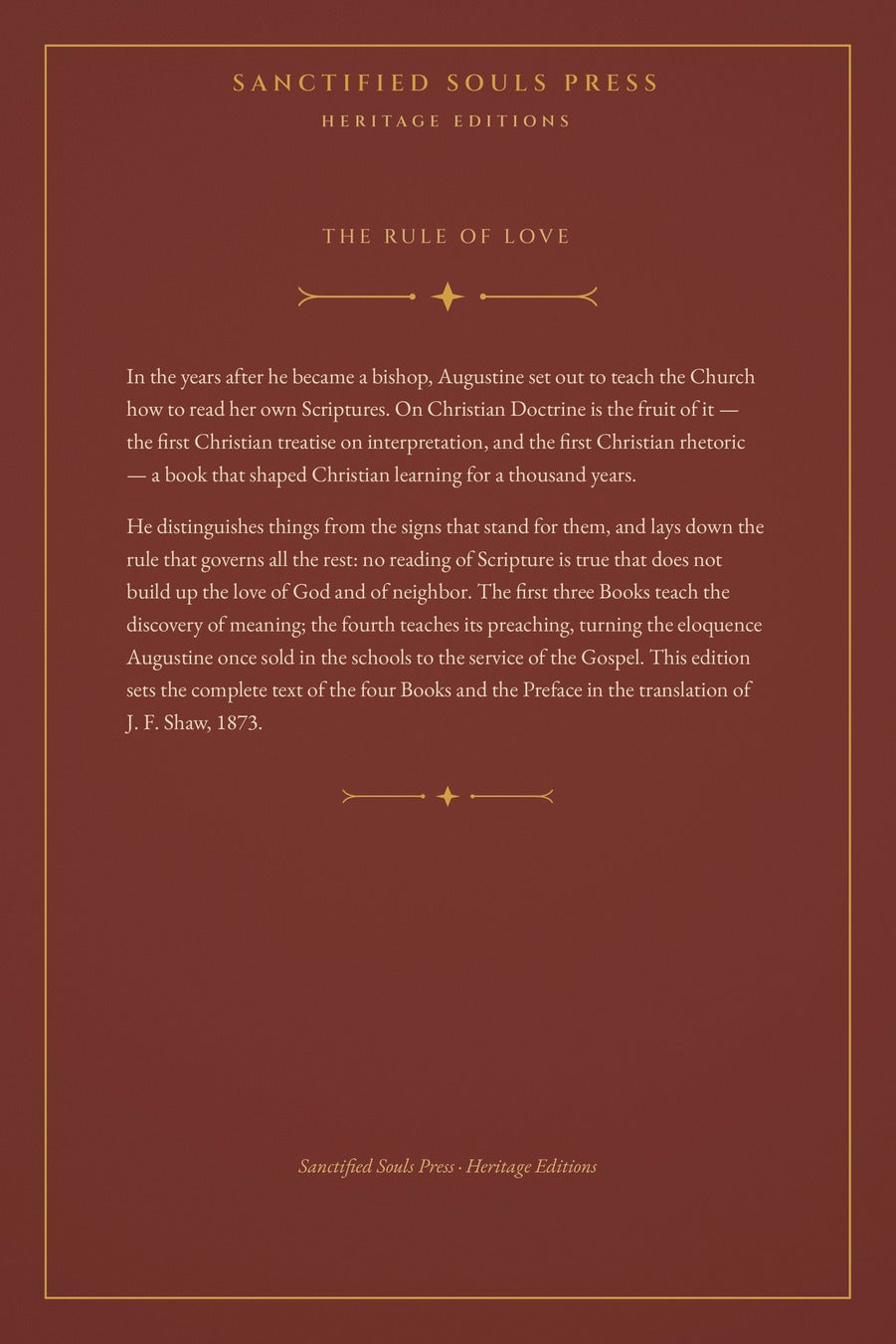 On Christian Doctrine, back cover