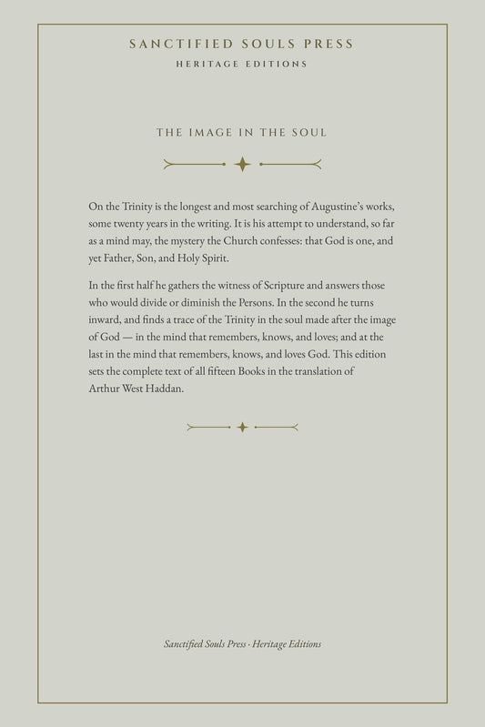 On the Trinity, back cover