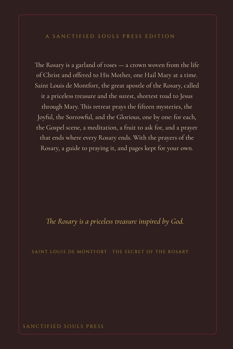 A Crown of Roses, back cover
