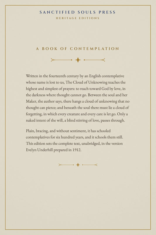 The Cloud of Unknowing, back cover