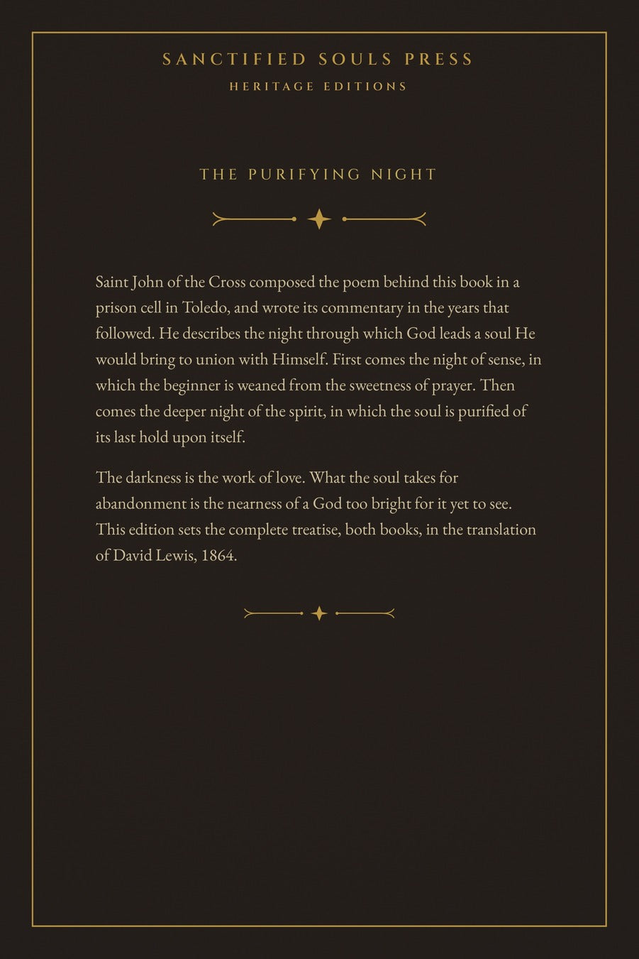 The Dark Night of the Soul, back cover