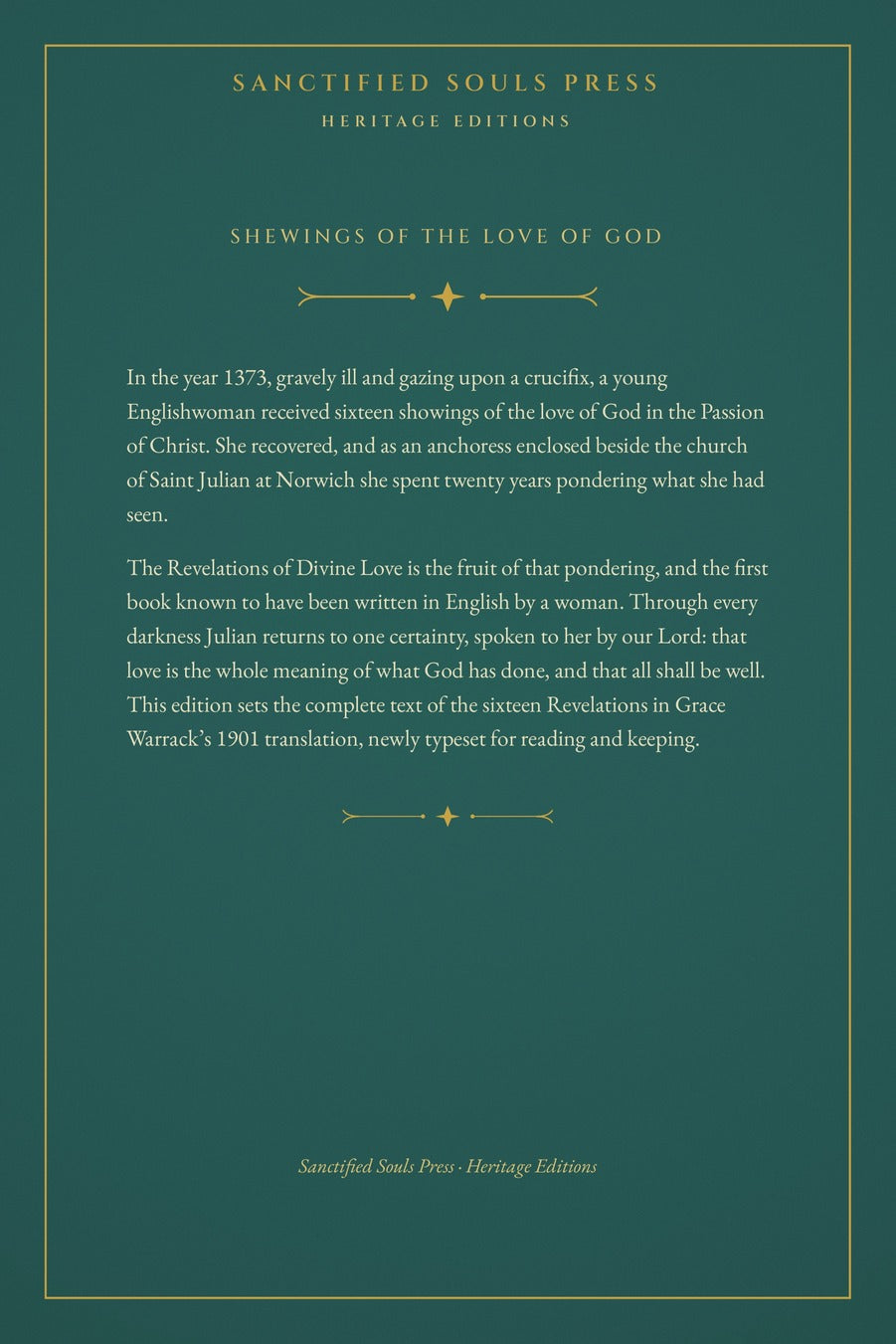 Revelations of Divine Love, back cover