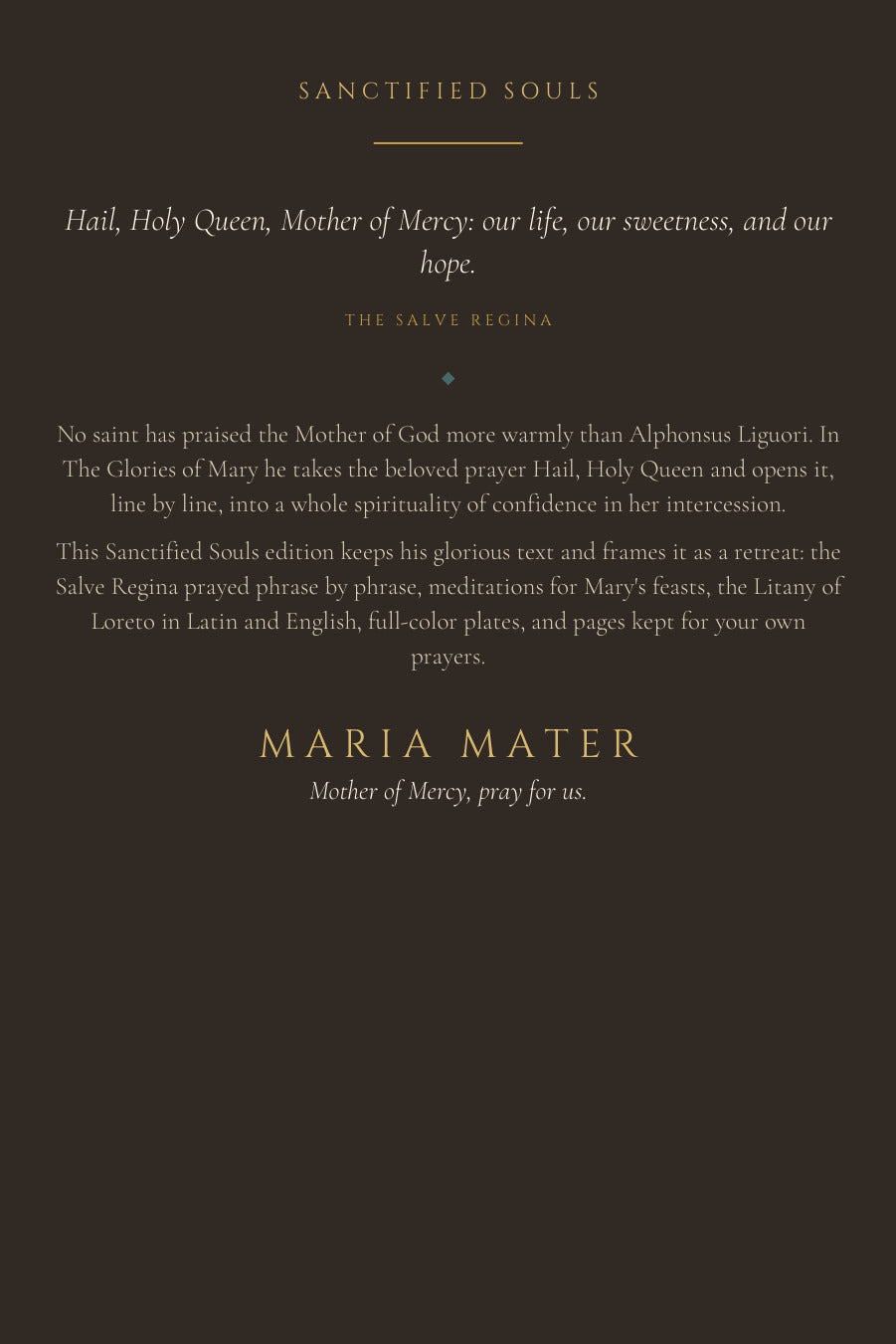 Maria Mater, back cover