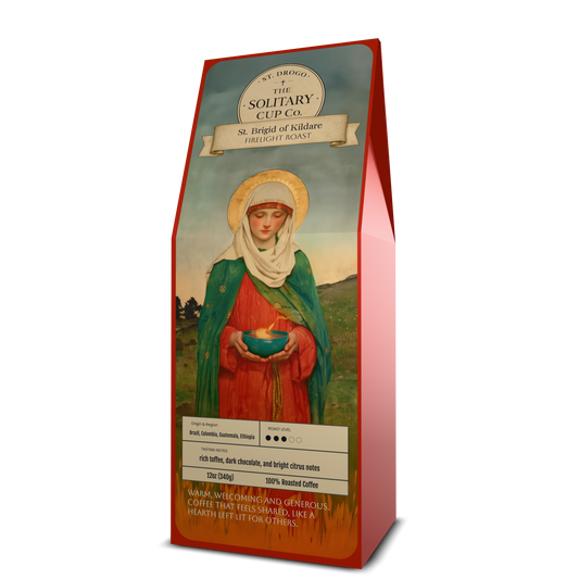 St. Brigid of Kildare - Firelight Roast (Medium Roast) - St. Drogo - The Solitary Cup Co. - Artisan Catholic Saint Inspired Coffee - 12 oz.