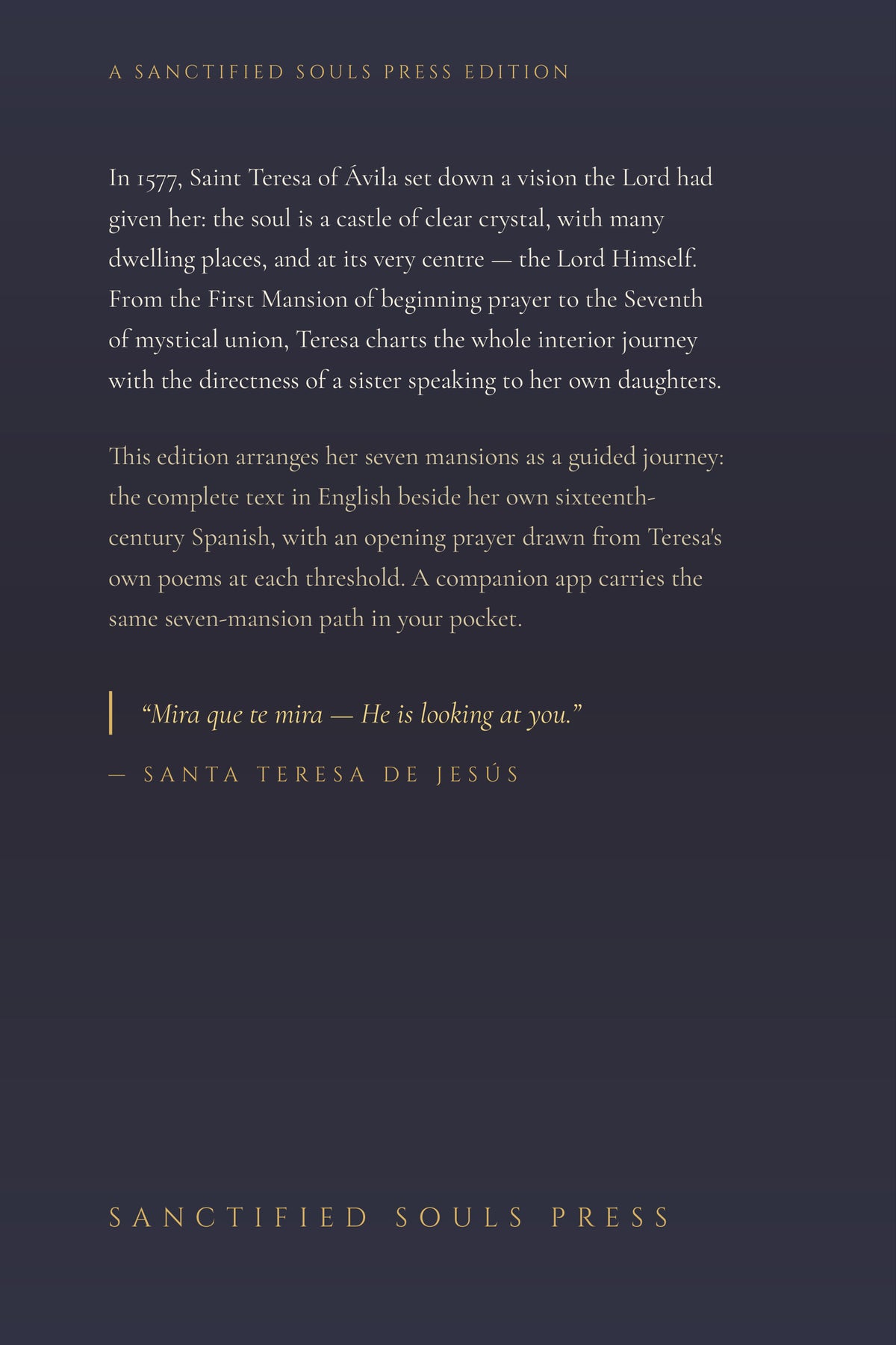 The Seven Mansions, back cover
