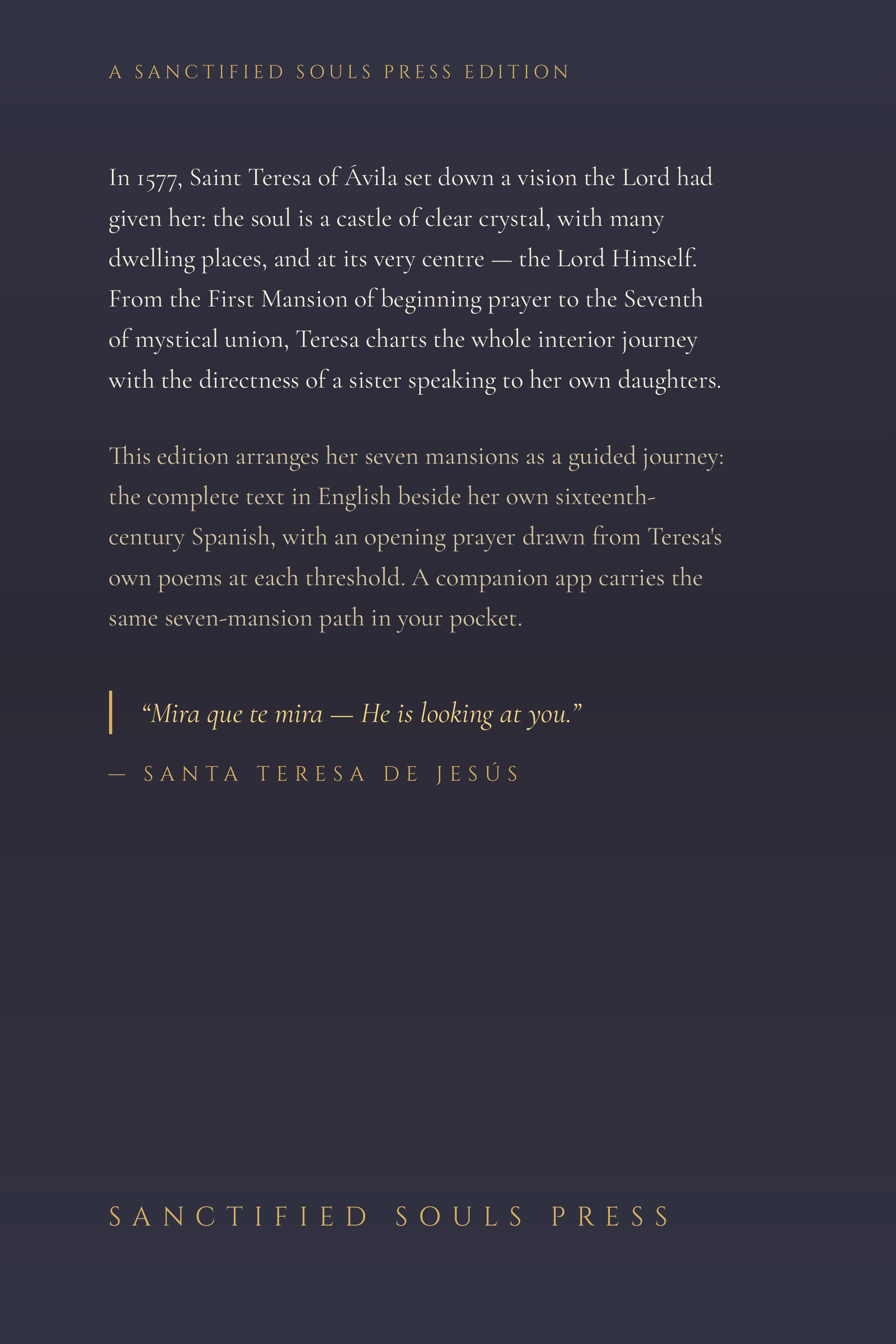 The Seven Mansions, back cover