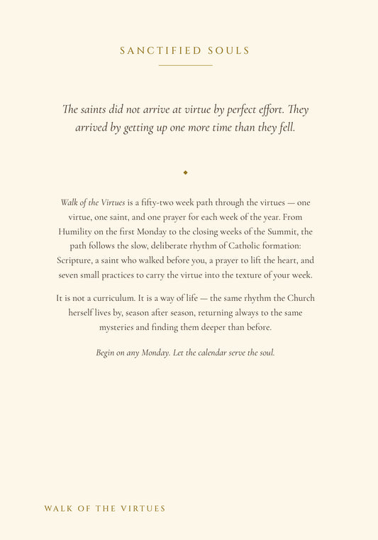 Walk of the Virtues, back cover