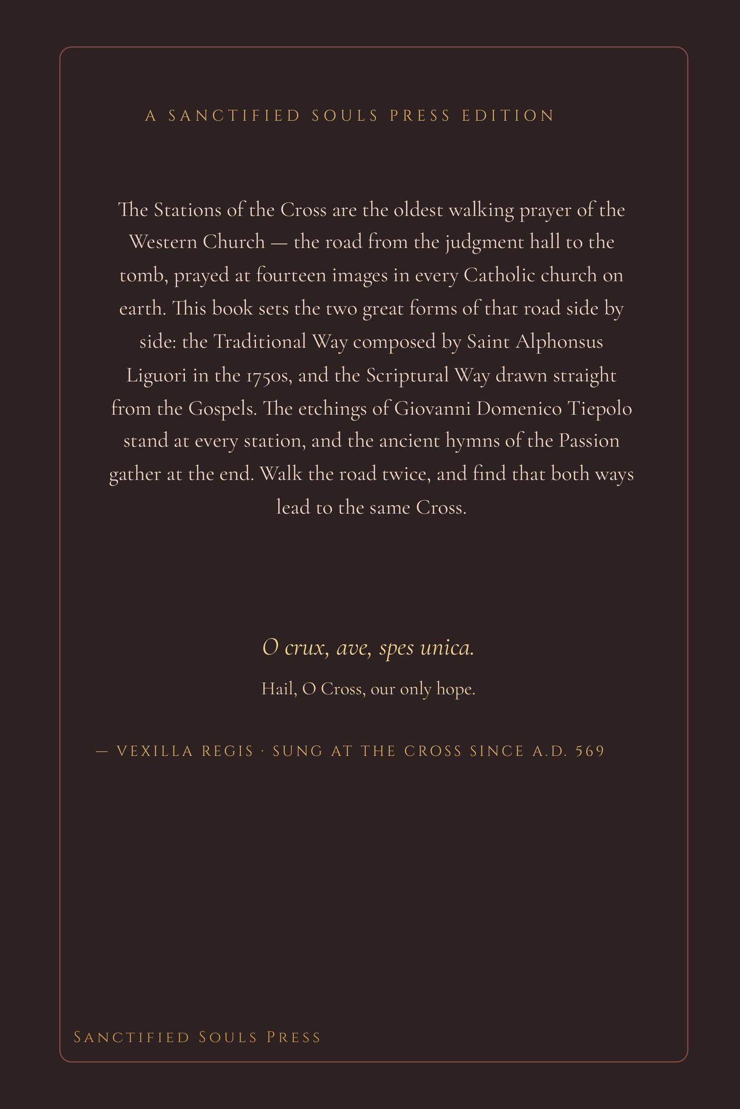 The Way of Sorrows, back cover