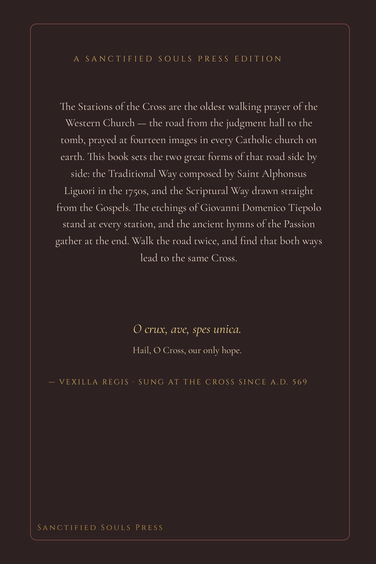 The Way of Sorrows, back cover
